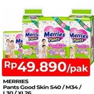 Promo Harga Merries Pants Good Skin XL26, M34, L30, S40 26 pcs - TIP TOP
