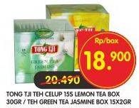 Promo Harga Tong Tji Teh Celup Lemon, Green Tea 15 pcs - Superindo