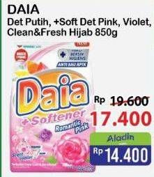 Promo Harga Daia Deterjen Bubuk Putih, + Softener Pink, + Softener Violet, Clean Fresh Hijab 850 gr - Alfamart