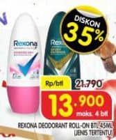 Promo Harga Rexona Deo Roll On 45 ml - Superindo