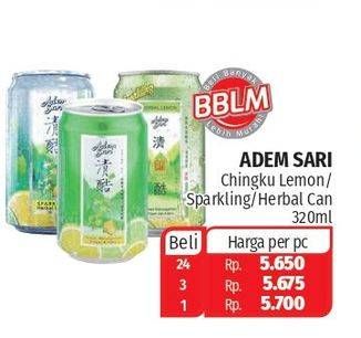 Promo Harga ADEM SARI Ching Ku Sparkling, Herbal Lemon, Herbal 320 ml - Lotte Grosir