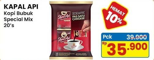 Promo Harga Kapal Api Kopi Bubuk Special Mix per 20 sachet 6 gr - Indomaret