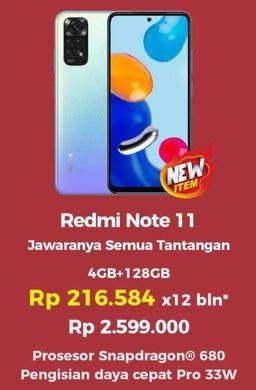 Promo Harga XIAOMI Redmi Note 11 4GB + 128GB  - Erafone