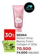 Promo Harga Senka Perfect Whip Facial Foam Collagen In 120 gr - Watsons