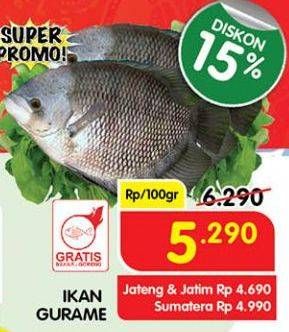 Promo Harga Ikan Gurame per 100 gr - Superindo