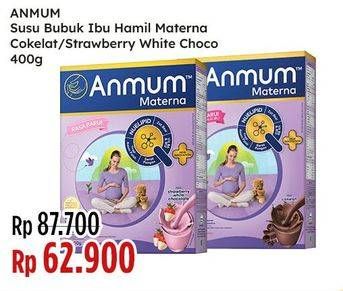 Promo Harga Anmum Materna Cokelat, Strawberry White Chocolate 400 gr - Indomaret