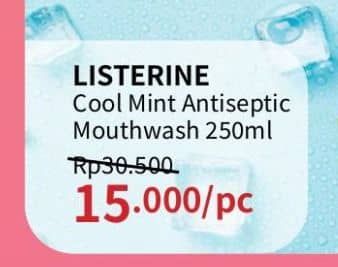 Listerine Mouthwash Antiseptic 250 ml Diskon 50%, Harga Promo Rp15.000, Harga Normal Rp30.500