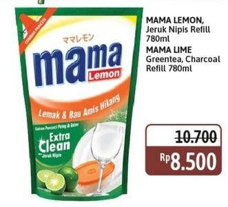 Mama Lemon, Jeruk Nipis Refill 780ml / Mama Lime Greentea, Charcoal Refill 780ml