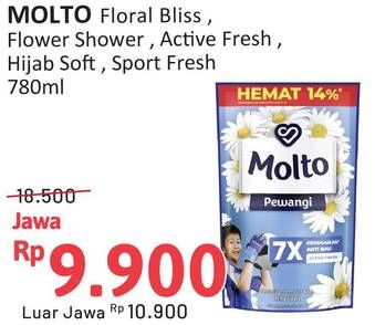 Promo Harga Molto Pewangi Floral Bliss, Flower Shower, Active Fresh, Hijab Soft Fresh, Sports Fresh 780 ml - Alfamidi