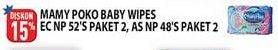 Promo Harga MAMY POKO Baby Wipes Reguler - Non Fragrance, Antiseptik - Non Fragrance 48 pcs - Hypermart