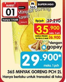 Promo Harga 365 Minyak Goreng 2000 ml - Superindo