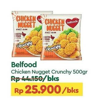 Promo Harga Belfoods Nugget Chicken Nugget Crunchy 500 gr - TIP TOP