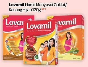 Promo Harga LOVAMIL Minuman Khusus Ibu Hamil Cokelat, Kacang Hijau 120 gr - Carrefour