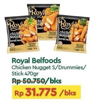 Promo Harga Belfoods Royal Nugget Chicken Nugget S, Chicken Nugget Drummies, Chicken Nugget Stick 500 gr - TIP TOP