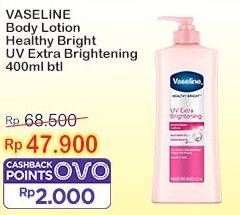Promo Harga Vaseline Intensive Care Healthy White UV Lightening 400 ml - Indomaret