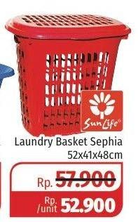 Promo Harga SUNLIFE Laundry Basket Sephia 52x41x48cm  - Lotte Grosir
