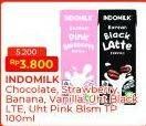 Promo Harga Indomilk Korean Series Seoul Banana, Korean Strawberry, Korean Pink Blossom, Korean Black Latte, Jeju Chocolate, Busan Vanilla 180 ml - Alfamart