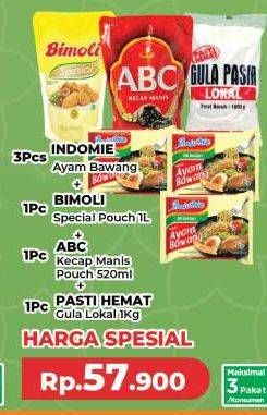 Indomie Mi Kuah/Bimoli Minyak Goreng/ABC Kecap Manis/PAsti Hemat Gula Pasir Lokal