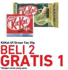Promo Harga KIT KAT Chocolate 4F/Green Tea 35gr  - Carrefour