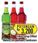 Promo Harga Freiss Syrup Melon, Frambozen, Cocopandan 500 ml - Hypermart