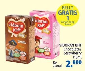 Promo Harga VIDORAN Xmart UHT Coklat, Strawberry 115 ml - LotteMart