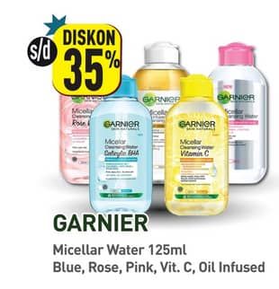 Promo Harga Garnier Micellar Water Blue, Rose, Pink, Vitamin C, Oil-Infused 125 ml - Hypermart