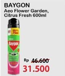 Promo Harga Baygon Insektisida Spray Flower Garden, Citrus Fresh 600 ml - Alfamart