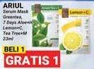 Promo Harga Ariul Face Mask Green Tea, Aloe + H, Lemon + C, Tea Tree + M 23 ml - Alfamidi