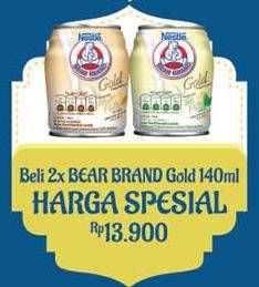Promo Harga BEAR BRAND Susu Steril Gold per 2 kaleng 140 ml - Indomaret
