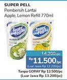 Promo Harga SUPER PELL Pembersih Lantai Apel, Lemon 770 ml - Alfamidi