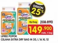 Promo Harga Lifree Popok Celana Ekstra Serap M20, L16, XL12  - Superindo