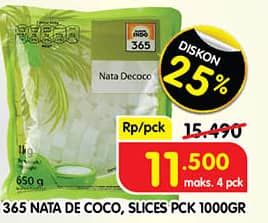 Promo Harga 365 Nata De Coco Slices 1000 gr - Superindo