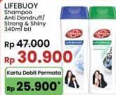 Promo Harga Lifebuoy Shampoo Anti Dandruff, Strong Shiny 340 ml - Indomaret