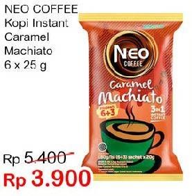 Promo Harga Neo Coffee 3 in 1 Instant Coffee Caramel Machiato per 6 sachet 25 gr - Indomaret