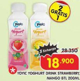 Promo Harga YOYIC Yogurt Drink Strawberry, Mango 200 ml - Superindo