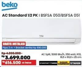 Promo Harga Beko BSFSA | AC 1/2PK 050, 051  - COURTS