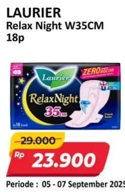 Promo Harga Laurier Relax Night 35cm 18 pcs - Alfamart
