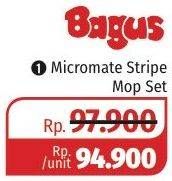 Promo Harga BAGUS Micromate Stripe Mop Set 1 pcs - Lotte Grosir