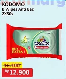 Promo Harga Kodomo Baby Wipes Anti Bacterial 50 pcs - Alfamart