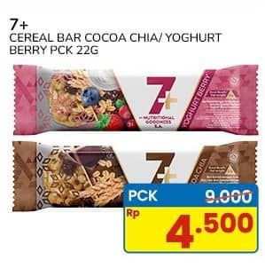 Promo Harga 7 Cereal Bar Cocoa Chia, Yoghurt Berry 22 gr - Indomaret