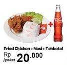 Promo Harga Fried Chicken + Nasi + Teh Botol  - Carrefour