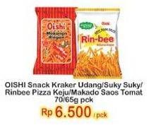 Promo Harga OISHI Snack Kraker Udang/ Suky Suky/ Rinbee/ Makado  - Indomaret