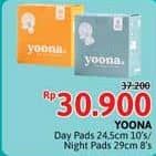 Promo Harga Yoona Pembalut Organik Day 24.5 Cm, Night 29 Cm 8 pcs - Alfamidi