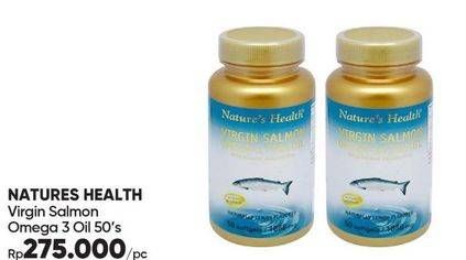 Promo Harga NATURES HEALTH Virgin Salmon Omega-3 Fish Oil 50 pcs - Guardian