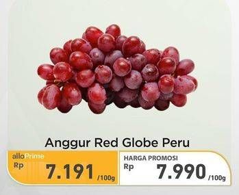 Promo Harga Anggur Red Globe per 100 gr - Carrefour