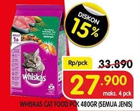 Promo Harga WHISKAS Makanan Kucing All Variants 480 gr - Superindo