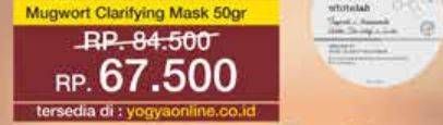 Promo Harga Whitelab Mugwort Pore Clarifying Mask 50 gr - Yogya