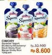 Promo Harga Cimory Squeeze Yogurt Blueberry, Strawberry, Black Sticky Rice, Mango Sticky Rice 120 ml - Indomaret