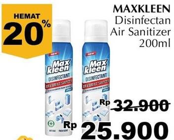 Promo Harga MAX KLEEN Disinfectant Spray 200 ml - Giant