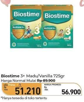 Promo Harga Biostime 3+ Susu Pertumbuhan Anak Madu, Vanilla 725 gr - Carrefour